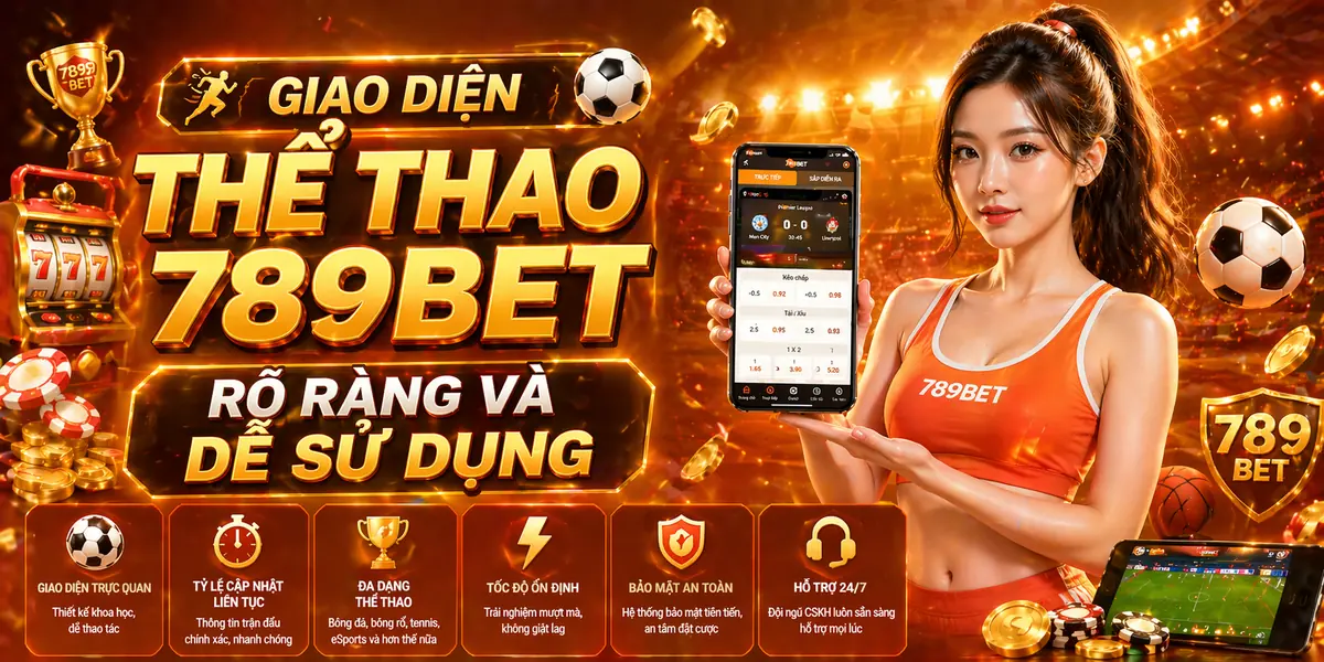 Giao diện thể thao 789bet rõ ràng và dễ sử dụng